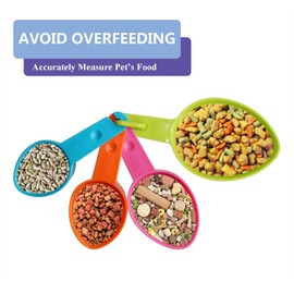 Rypet Dog Food Scoop Set of 4 - Plastic Measuring Cups for Dog, Cat and Bird Food (Random Color)