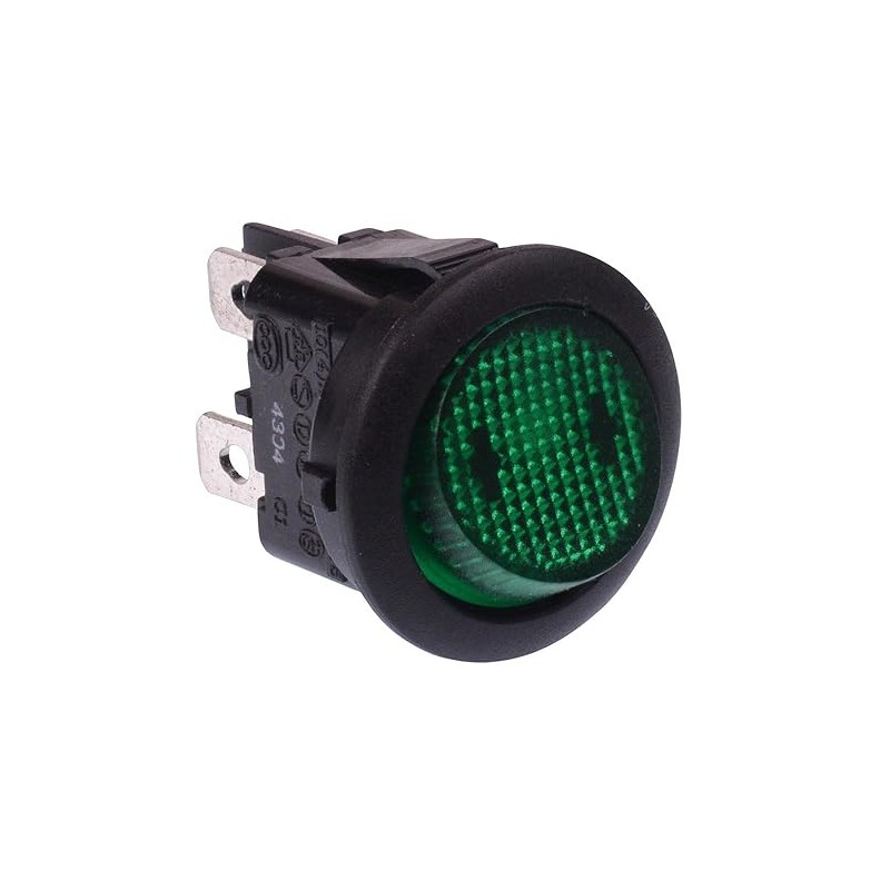 Green On-Off 110V illuminated Round Rocker Switch DPST 10A
