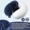 2 Packs Travel Pillow Cover Reusable Blue U Shaped Neck