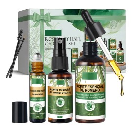 Set Aceite Romero Joveeco Crecimiento Cabello Pestañas Cejas
