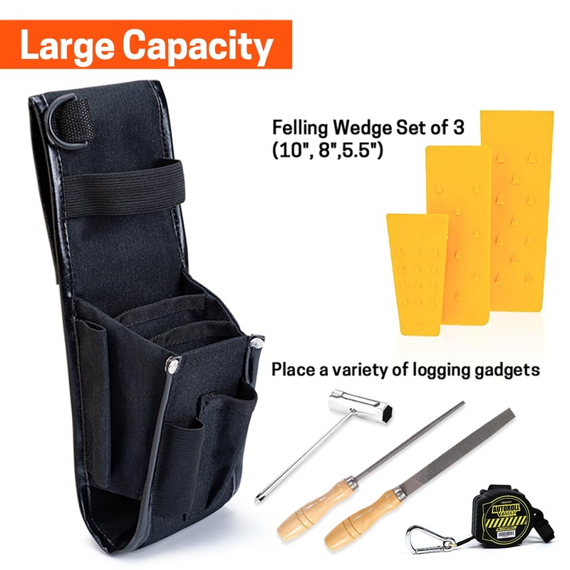 Yardmaris Felling Wedge Belt Pouch, Adjustable for Various Belts, Tree