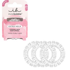 invisibobble Extra Hold Hair Bobbles Mini Crystal Clear I Non-Slip 3 x Transparent Hair Bobbles Thick Hair I The Original, Designed in the Heart of Munich