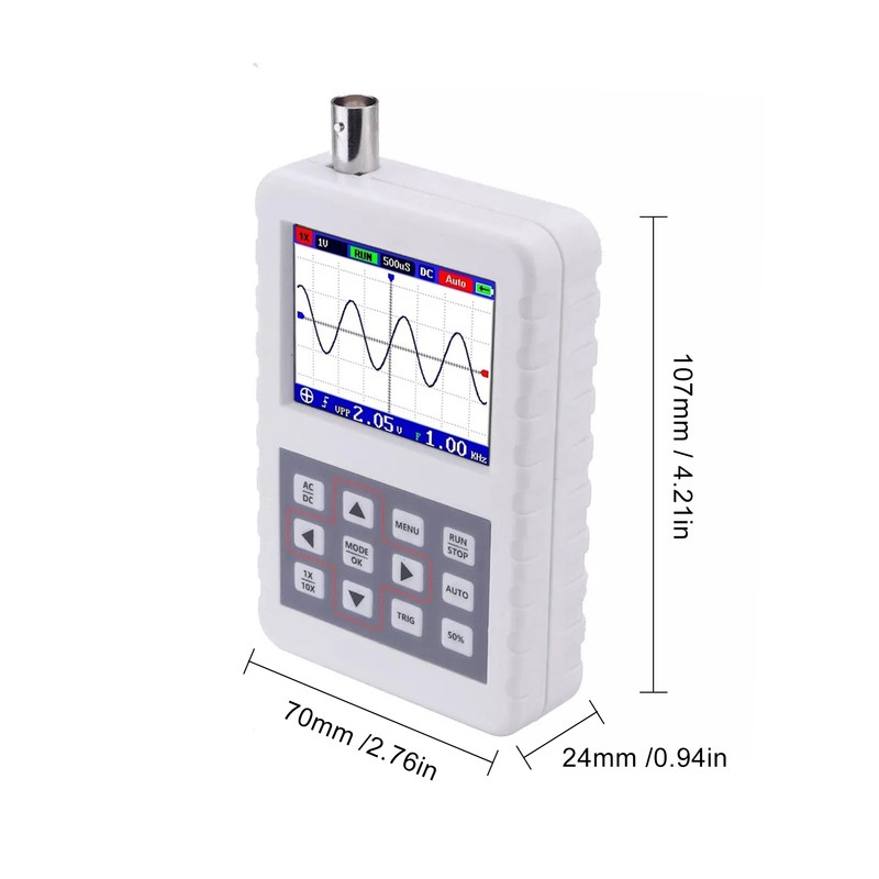 Digital Oscilloscope Handheld Oscilloscope Mini Size Oscilloscope with 5M Bandwidth