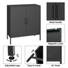 Steehoom Metal Storage Cabinet with Adjustable Shelves, Steel Buffet Sideboard