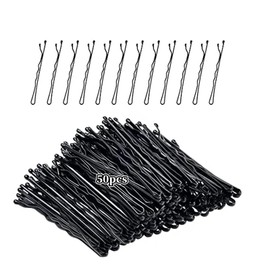 DENGUJD Hair Pins, Set of 50, Hair Bundles, Bangs, Buns, Hairpins, Cute, Women's, Girls, Black Screw Pins