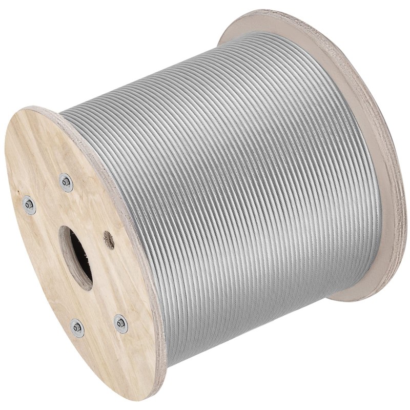 VEVOR 1/4" Stainless Steel Cable 200FT, T304 7x19 Tighter Core