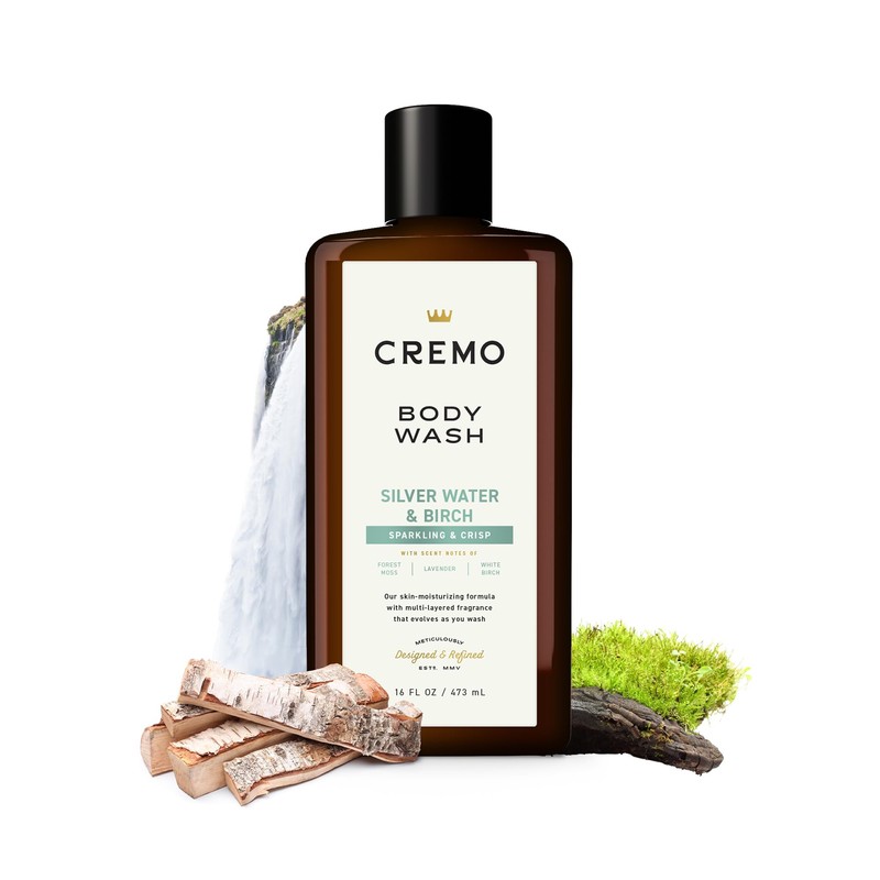 Cremo Rich-Lathering Silver Water & Birch Body Wash, A Revitalizing