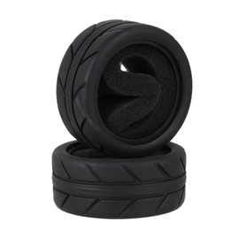 BQLZR 2.56" OD Black RC 1:10 Arrows Pattern Rubber Tyre Tire fit On Road Racing Car Pack of 4