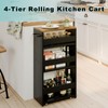 MARTY Rolling Storage Cart 7.9" W, 4-Tier Kitchen Cart with