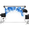 10X7ft Theme Party Backdrop Simple Style Blue and White Ribbon