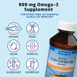 De La Cruz Icelandic Cod Liver Oil 118 ml – Natural Source of Omega‑3, Vitamin A & D 🐟🇮🇸🧴