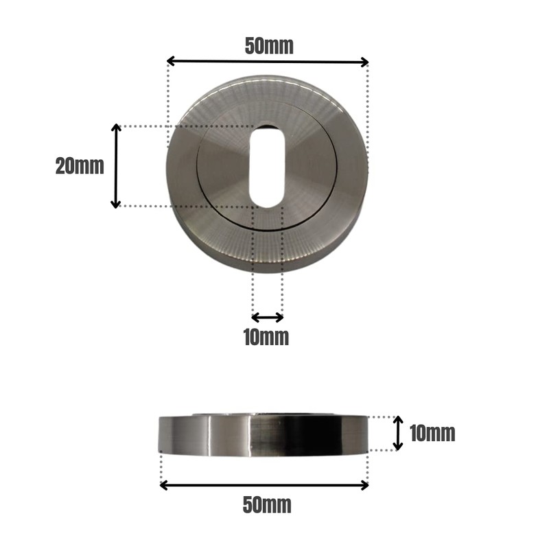 VIBE Keyhole Escutcheon on Satin Nickel Plated Keyhole Cover on