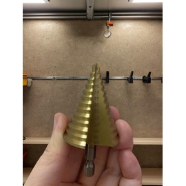 Amazleer Step Drill Bit 5-35MM, Titanium Cone Cutter for Metal, Multi-Material Cone Drill Bit for Plastic, Wood, Aluminum, Iron for DIY Lovers (Gold)