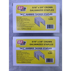 Grip-Rite 2 Grip-Rite A11 Hammer Tacker Staples GRA11516  5/16 x 3X8 Crown Galv 5000ct