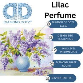 DIAMOND DOTZ Lilac Perfume Diamond Painting Kits for Adults - Diamond Art Kits a Relaxing Creative Craft Kit with Dotz Gems 16.5x20.5