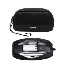 UGREEN Bolsa Organizadora para Discos Duros, Estuche para Cables y Cargadores Portátil con Cremallera YYK, Impermeable, Múltiples Capas para Tarjetas 