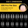 BORN PRETTY Nail Tips, 288 pcs, Ultra Thin, Clear, Sanding,