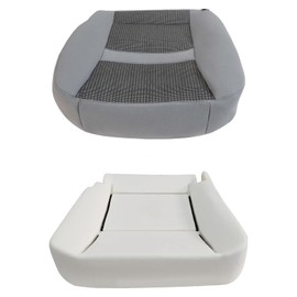 NLQR Front Driver Side Bottom Replacement Seat Cover Cloth Light Gray & Seat Foam Cushion Compatible with Dodge Ram 1500 2500 3500 4500 5500 2006 2007 2008 2009 2010