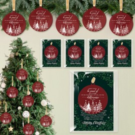 Suzile 36 Sets Christmas Appreciation Gift for Coworkers Red Acrylic Christmas Tree Ornaments May You Be Proud Round Pendant Hanging Ornaments Thank You Gifts Bulk for Employee Teacher Nurses Students