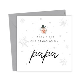 Happy first Christmas as my Papa Card | Xmas Cards Cute For Family Him