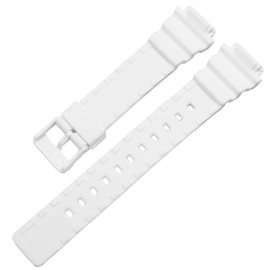 OliBoPo Waterproof Natural Resin Replacement Watch Band for Women's Casio MRW-200H (White)