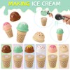 Wooden Ice Cream Toys for Kids Pretend Play Kitchen Food