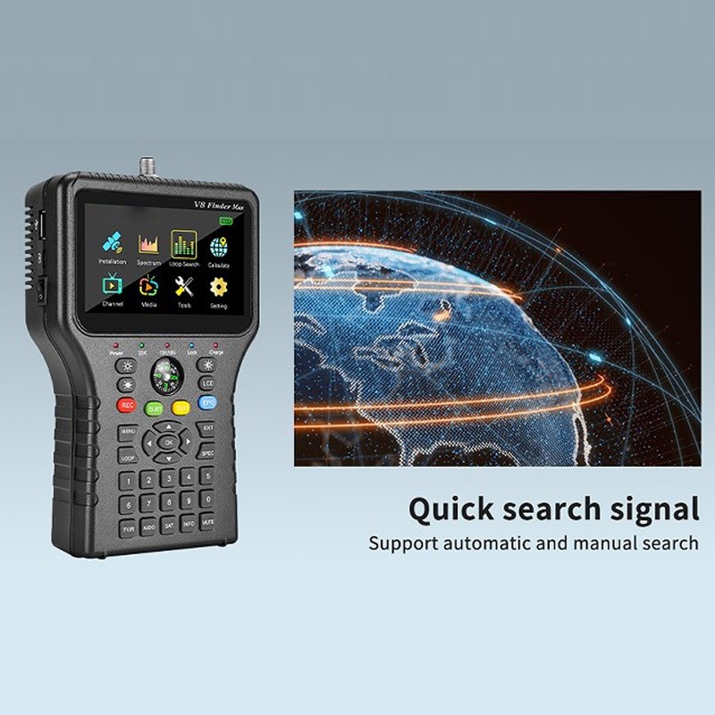 Satellite Finder with Compass Function 4000mAh 4.3in TFT LCD Display