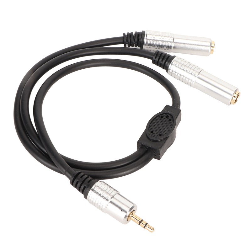 3.5mm to Dual 6.35mm Cable Male to Dual Female Plug
