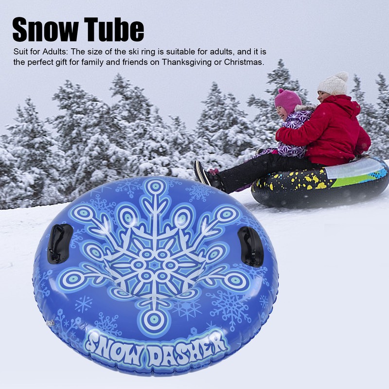 Snow Tube with Handle PVC 450lbs Load Bearing Blue White