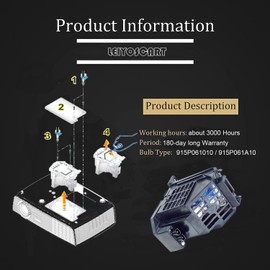 LEIYOSGART 915P061010 Replacement TV Lamp with Housing for Mitsubishi WD-C657,WD-Y577,WD-Y657,WD-57733,WD-57734,WD-57833,WD-65733,WD-65734,WD-65833,WD-73733,WD-73734,WD-73833