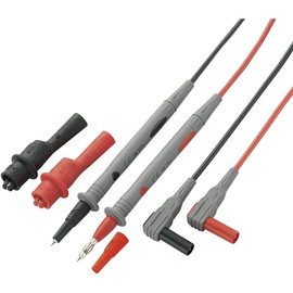 VOLTCRAFT Safety Testing Device, MS-2 MESSLEITUNGSSATZ, Hand-operated, Multimeter, 1000V, EN61010-031: 2008, 2x PVC test leads with probe tips and alligator clips