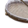 Covered Bamboo Serving Food Tent Basket Hand Woven Round Food