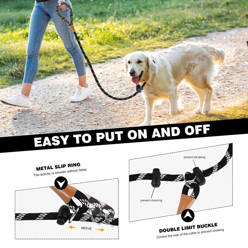 lynxking Slip Lead Dog Leash Reflective, Heavy Duty Comfortable Strong