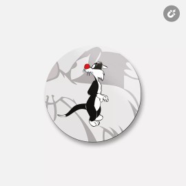 Unbranded Sylvester Cat Cartoon Sad | 4'' X 4'' Round Decorative Magnet