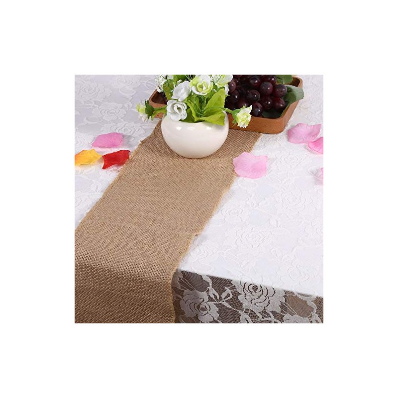 Party Table Runner, Natural Burlap Table Runner, Linen Party Runner