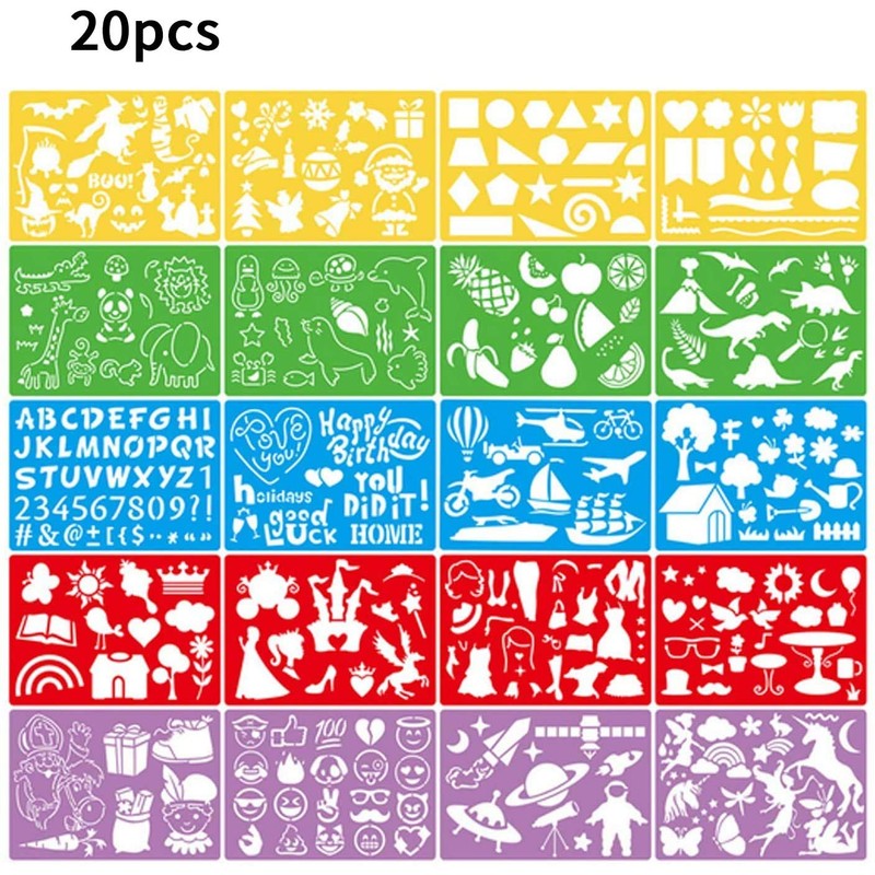 VEYLIN Stencil Drawing Template Drawing Template (20 Pieces: 8.3 x