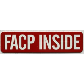 FACP INSIDE SIGN - FIRE ALARM CONTROL PANEL INSIDE SIGN (RED,DOUBLE SIDED TAPE, ALUMINIUM,SIZE 2X8)