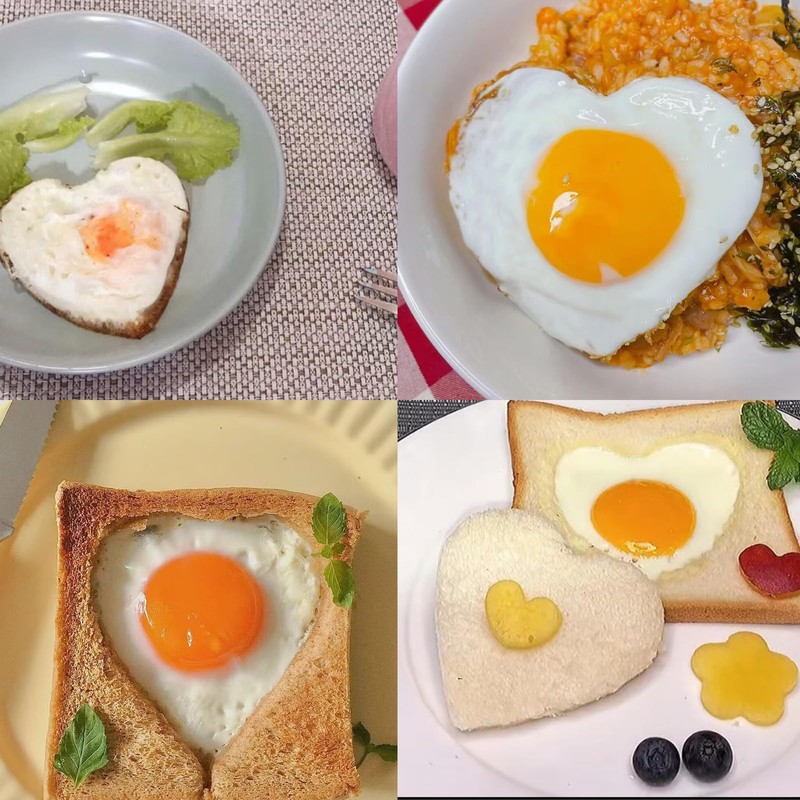 YOLCAR Food Grade Silicone Egg Rings, 4 Pack Egg Ring