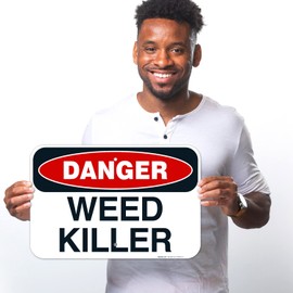 Sigo Signs, Danger Weed Killer Sign, 12x18 Inches, Rust Free .063 Aluminum, Fade Resistant, Made in USA