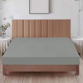 Ev Dekor Double Fitted Sheet Charcoal | Grey - Deep Pocket Bedsheet 14inch (35 cm) - Soft Brushed Microfiber Fitted Bed Sheet Double bed – Easy Care Bottom Sheets, 35cm deep fitted sheets