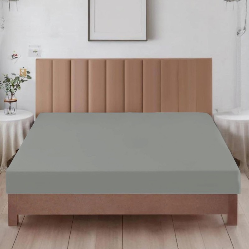 Ev Dekor Double Fitted Sheet Charcoal | Grey - Deep