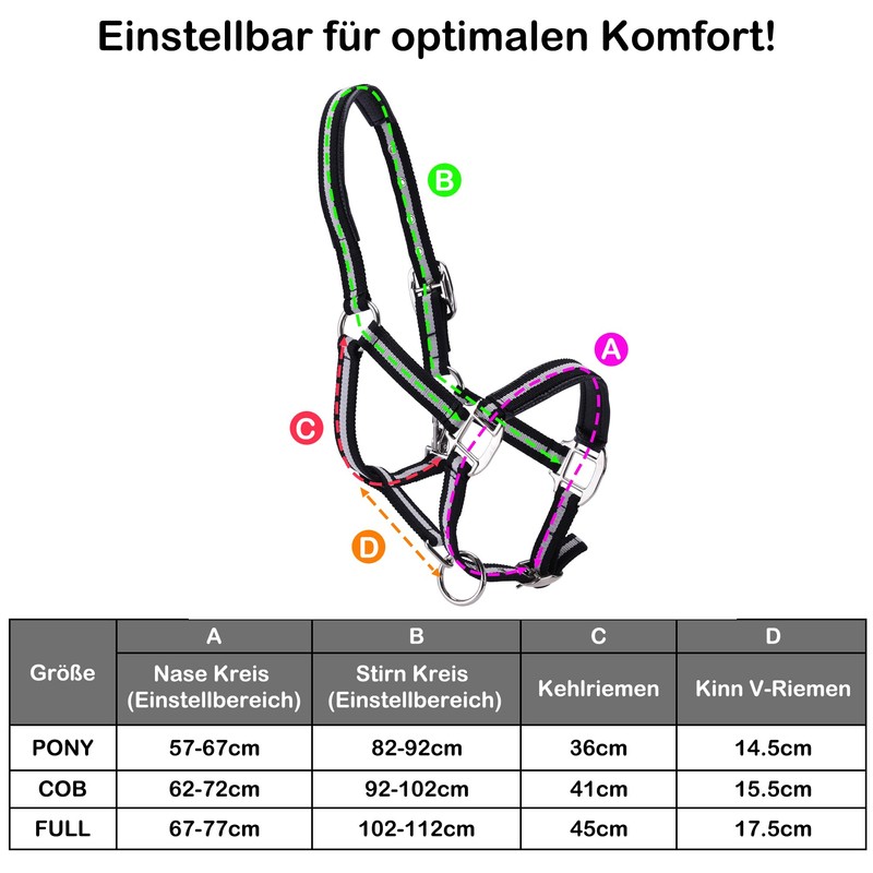 Gallopoff Headcollar for Horses, Thickened Adjustable Headcollar, Horse Halter, Durable