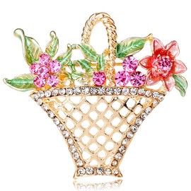 FAIRYGATE Brooches for Ladies Brooch Pins Christmas Brooches for Women Round Wreath Brooch Corsage Dress Accessories Rhinestone Lapel Pin for Ladies B4420