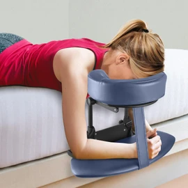 EBANKU Mattress Top Massage Kit, Adjustable Headrest Face Cradle Cushion, Face Down Pillow with Massage Table Arm Rest for Bed at Home(Blue)