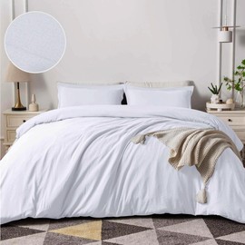 IR Imperial Rooms White Duvet Cover Queen Size - Double Brushed Soft & Cozy Hotel Quality Bedding Set of 3 Piece with Button Closure, 1 Duvet Cover 90x90 inches and 2 Pillow Shams 20” x 26”