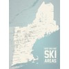 New England Ski Resorts Map 18x24 Poster (Beige & Opal