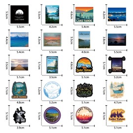 62Pcs Lake Tahoe Stickers Pack, Aesthetic Vinyl Waterproof Sticker Decals for Water Bottle,Laptop,Phone,Skateboard,Scrapbooking,Bumper for Kids Teens Adults for Party Supply Decor Favor…