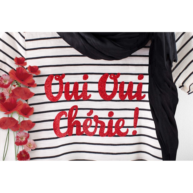 Cricut 2002320 Vinil textil glitter, Rojo, 30x48cm