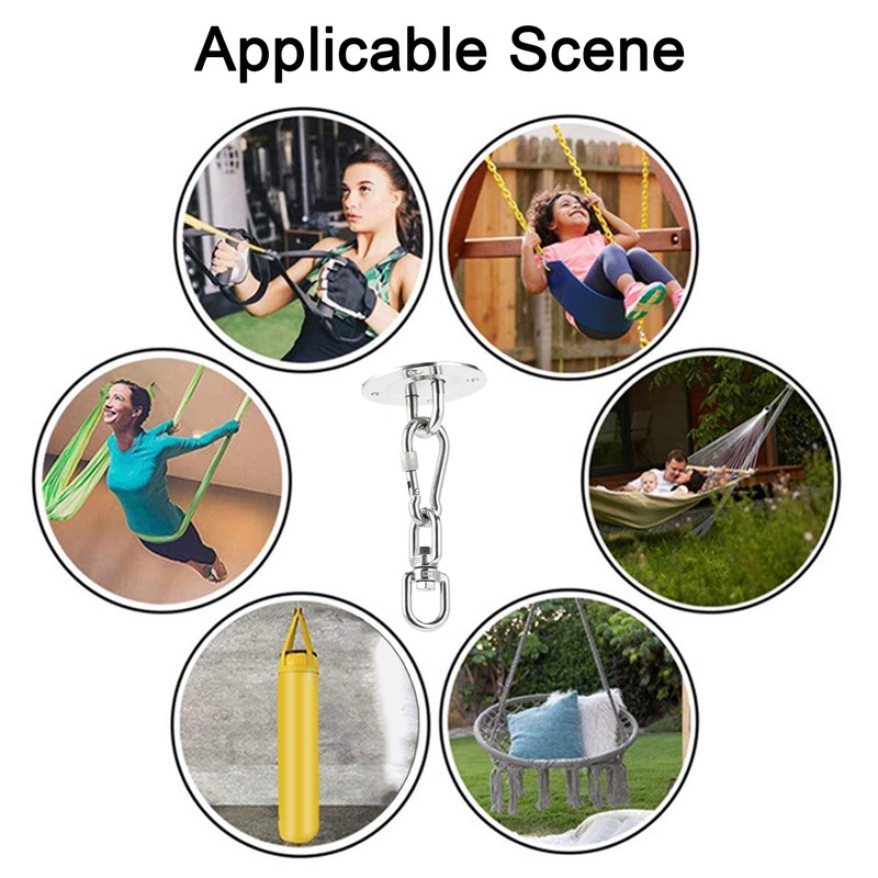 Stainless Steel Hammock/Swing Hanging Kit Ceiling Mounting Plate Snap Hook