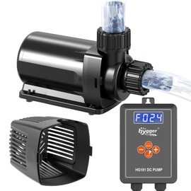 hygger 24V DC Adjustable Aquarium Water Pump & Wavemaker,30dB Quiet Return Pump,10-Speed Flow Control, Dry Run Anti-Block Protection for Freshwater Saltwater Ponds Fountains (28W, 800GPH/3000LPH)